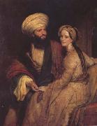 Portrait of James Silk Buckingham and his Wife in Arab Costume of Baghdad of 1816 (mk32)